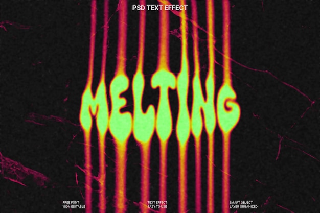 Melting Text Effect in Neon Colors