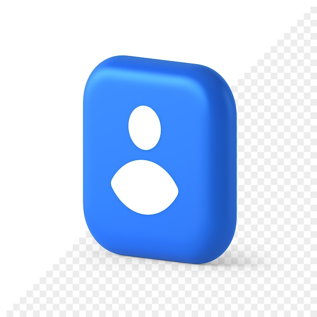 Membre utilisateur bouton de données personnelles personnage avatar humain profil de personnage social icône isométrique 3d