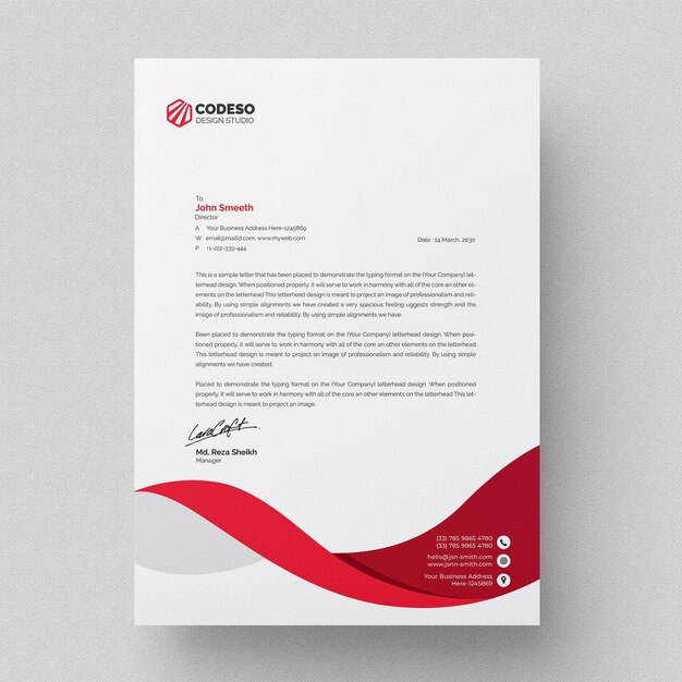 Membrete empresarial creativo y moderno.