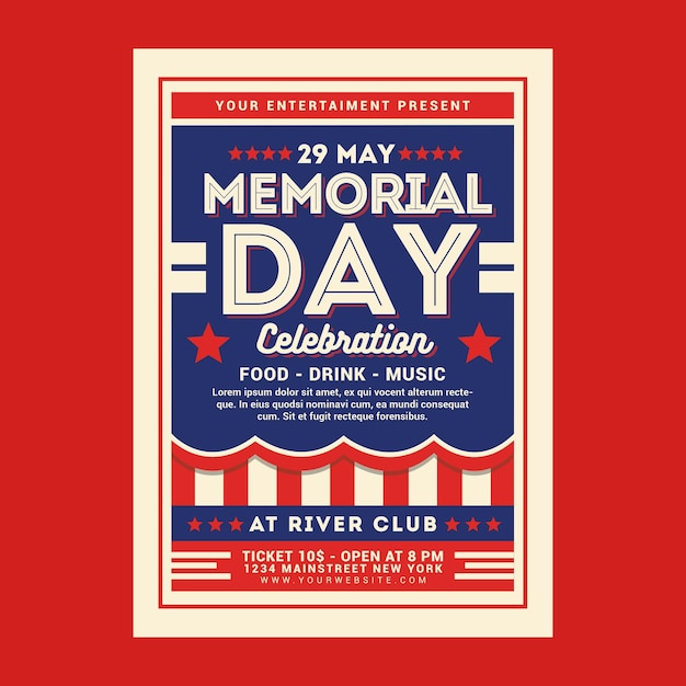 PSD memorial day feier flyer