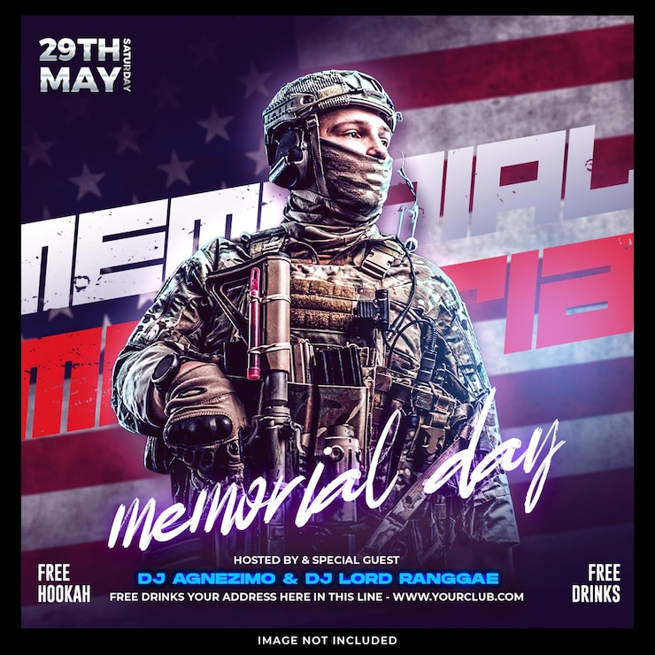 PSD memorial day post template