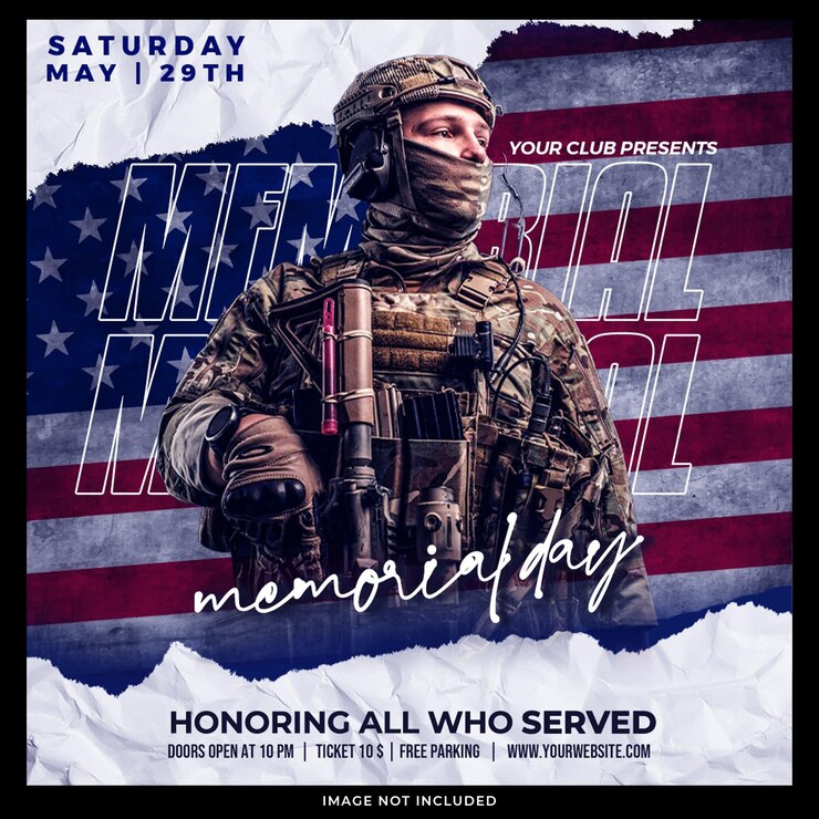 PSD memorial day post template
