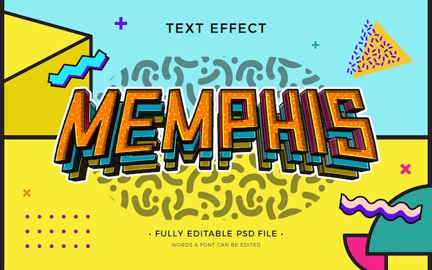 PSD memphis-texteffekt