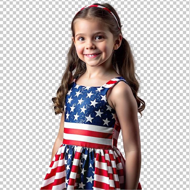 Menina com vestido americano