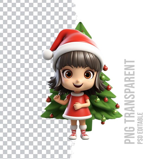 PSD menina de natal transparente psd