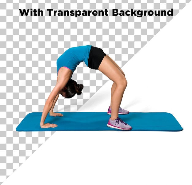 Menina fazendo Yoga PNG PSD Isolado em fundo transparente