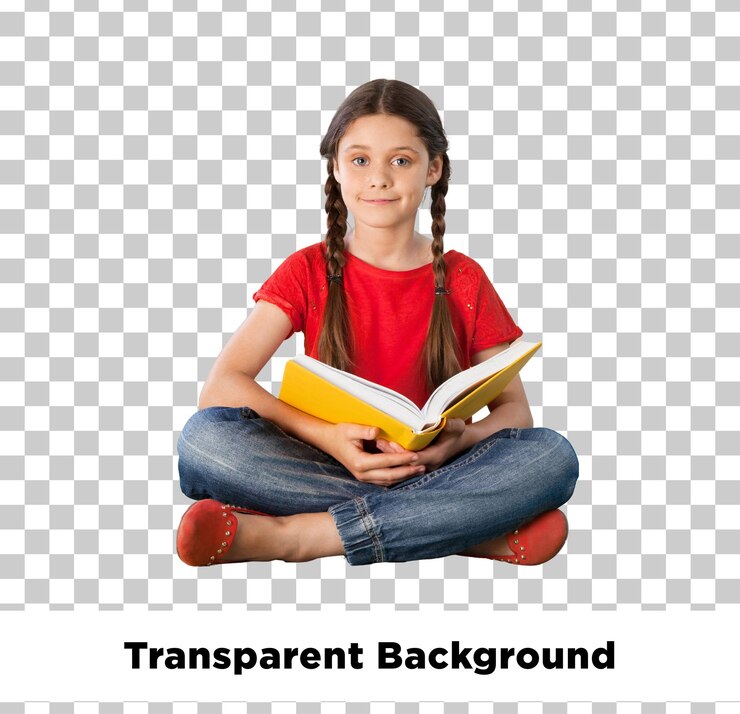 PSD menina lendo um livro