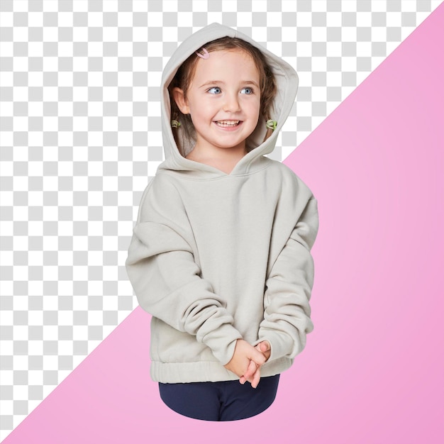Menina png adesivo vestindo capuz fundo transparente