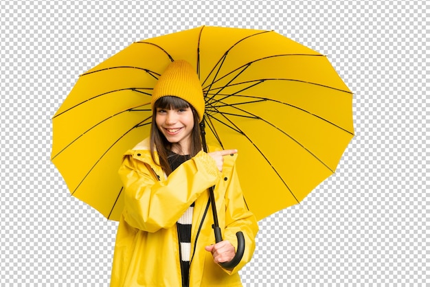 Menina sobre fundo de chave de croma verde isolado