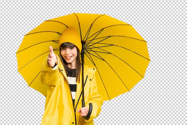 Menina sobre fundo de chave de croma verde isolado