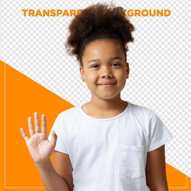 PSD menina sorridente posando para foto com fundo transparente