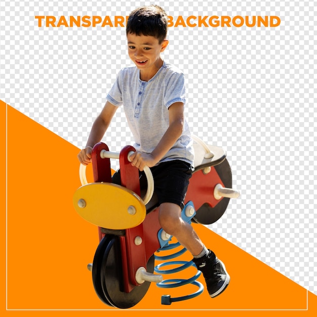Menino a brincar no parque.