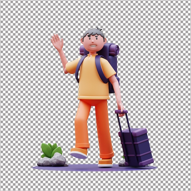 Menino a ir de férias renderizado arquivo