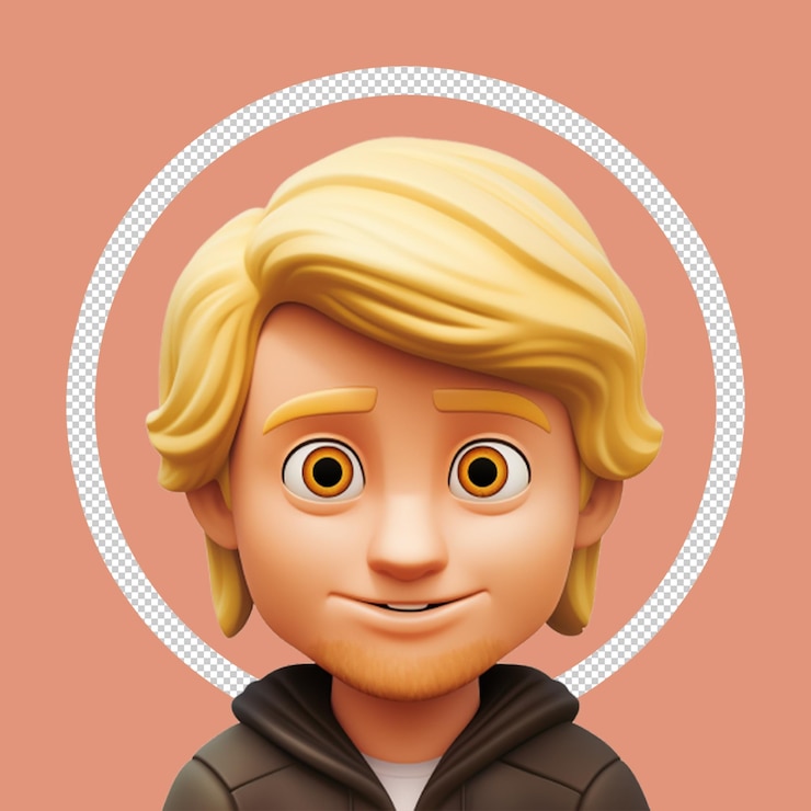 PSD menino de desenho animado sorridente em 3d