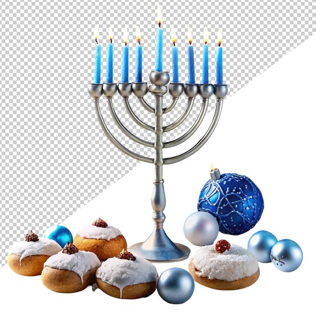 PSD menorah hébraïque de fête avec des bougies