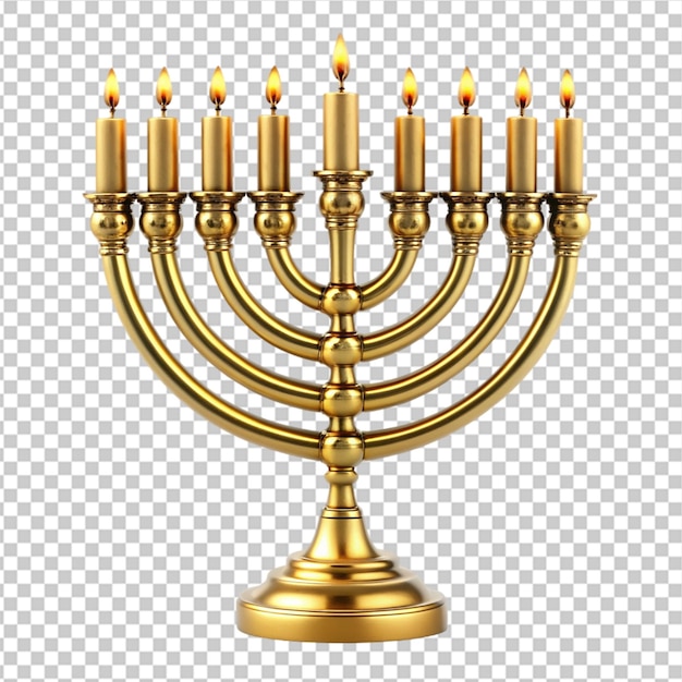 PSD menorah judía tradicional con velas