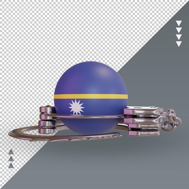 PSD menottes 3d nauru flag rendu vue de face