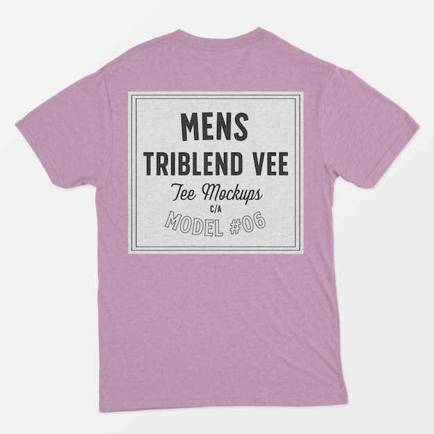 Mens triblend vee tee mockup