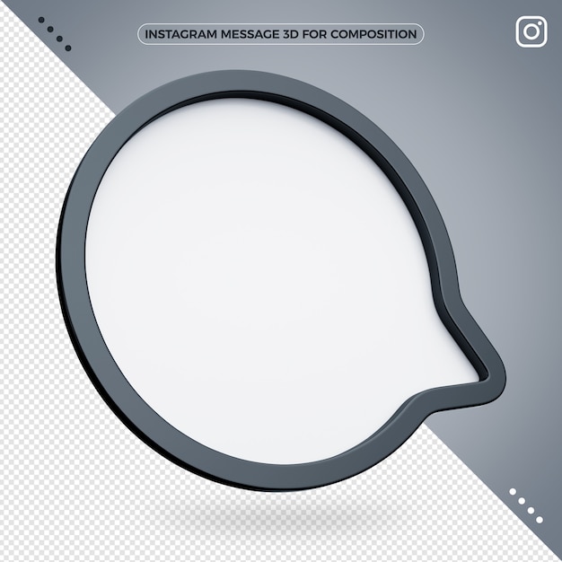 Mensagem 3D do Instagram para composição