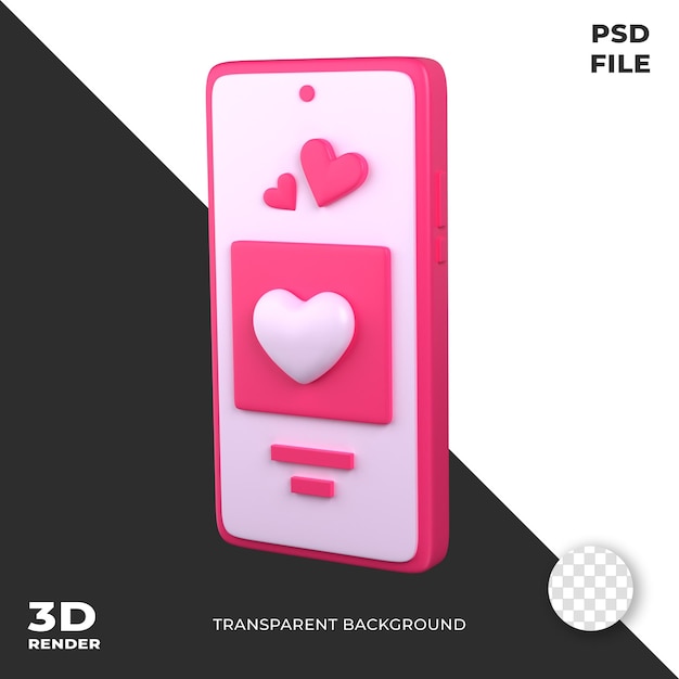 Mensagem de amor no telefone valentine 3d icon