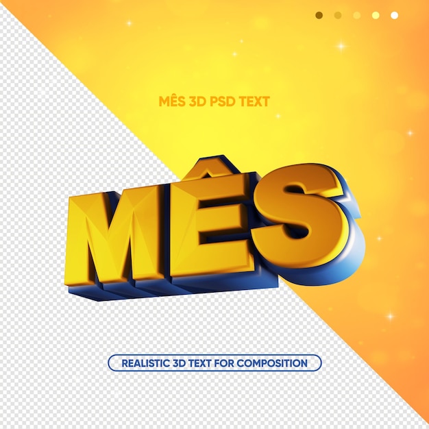 Mensagem de texto 3D realista