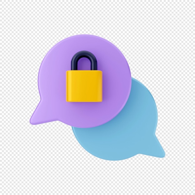mensagem privada de ícone de notificação de bolha de bate-papo 3d