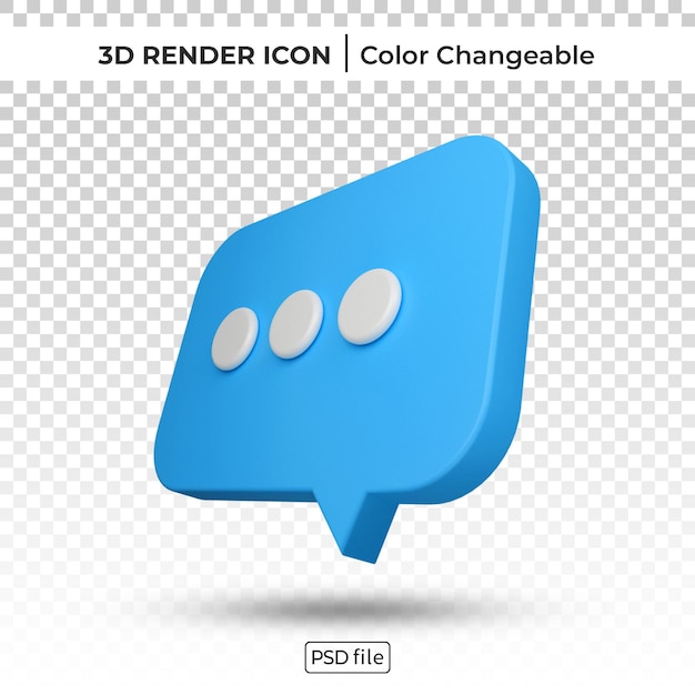 Mensagem realista 3d renderizar ícone mutável de cor