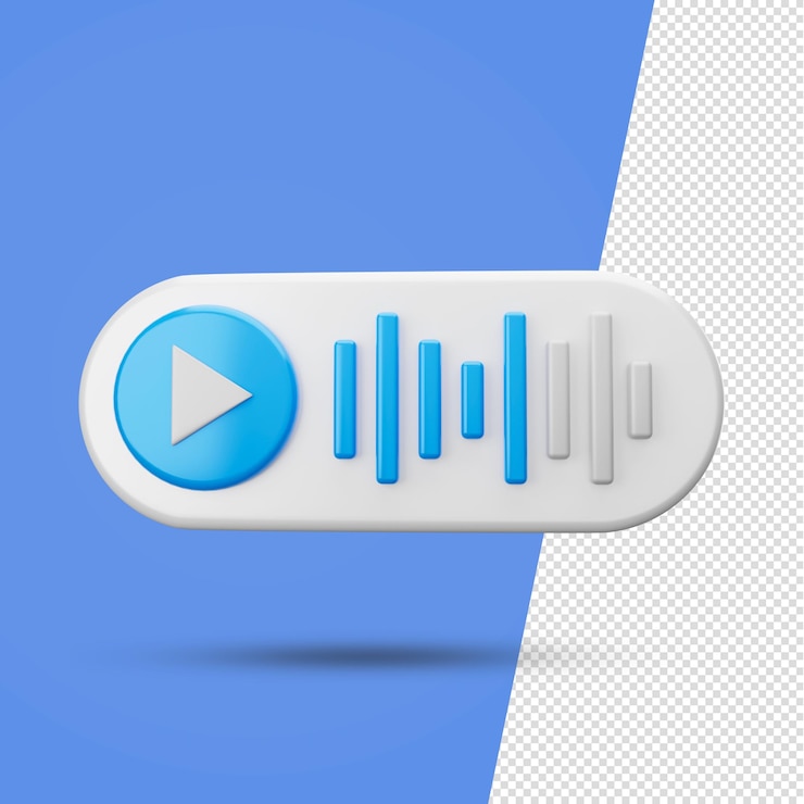 PSD mensaje de audio con icono de altavoz 3d