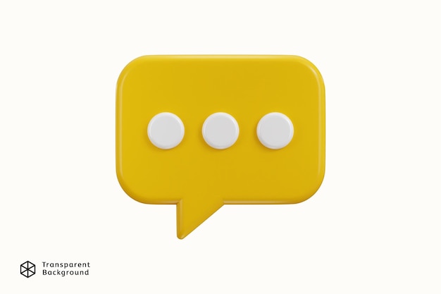 El mensaje de chat en el icono de burbuja de voz Ilustración vectorial de renderización 3D