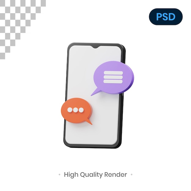 PSD mensaje icono 3d premium psd