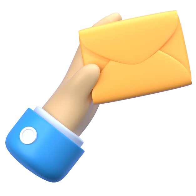 mensaje de mano Ilustración 3D Icon Pack Elemento