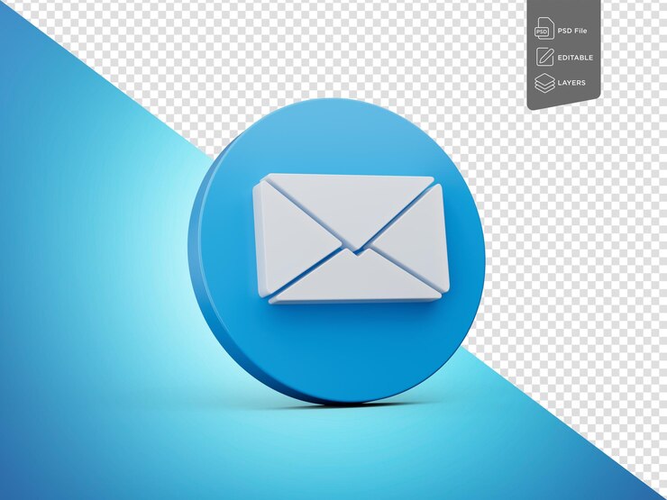 PSD mensaje de notificación icono azul símbolo de burbuja chat y diseño web sobre fondo azul ilustración 3d