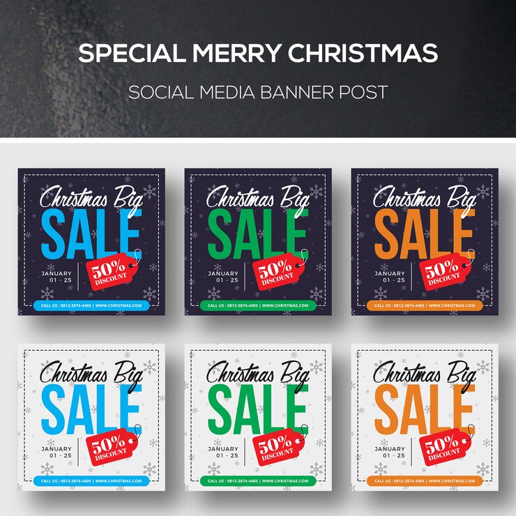 PSD mensaje publicitario navideño en redes sociales