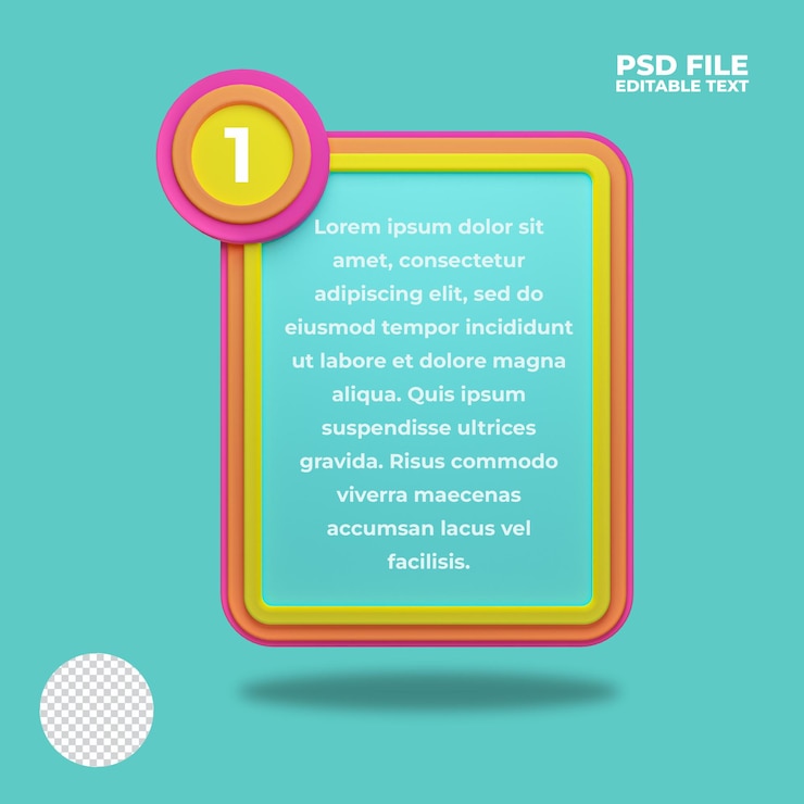 PSD mensaje simple representación 3d psd