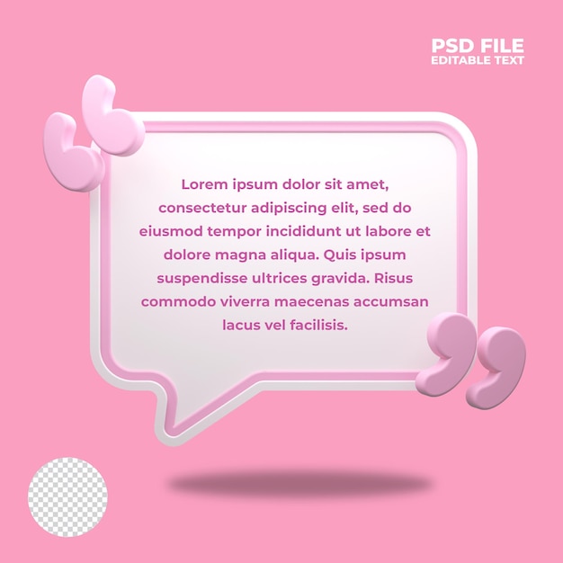 Mensaje simple representación 3d psd