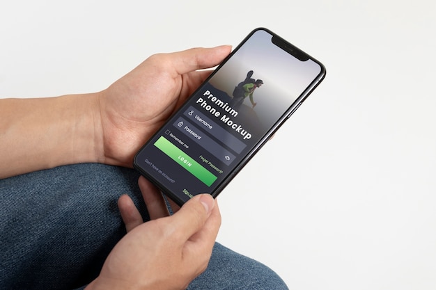 Menschen mit einem Smartphone-Mockup