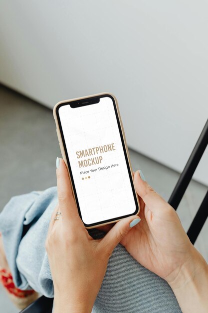 Menschen mit einem Smartphone-Mockup