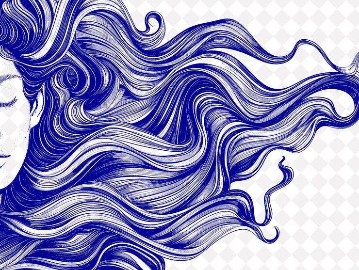 PSD menschliche haarstränge textur mit gekrümmter linearität und flexibilität o natur abstrakte hintergrundkollektionen