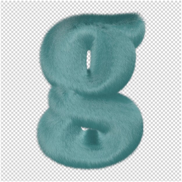 Mentholpelz Buchstabe 3D-Rendering