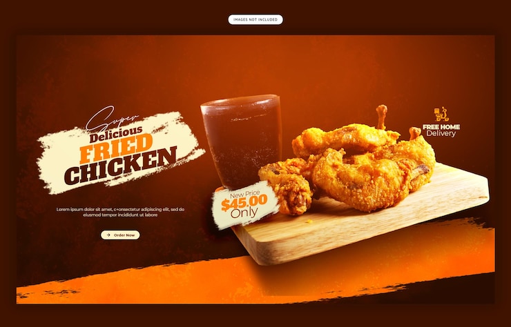 PSD menú de comida y plantilla de banner web de restaurante