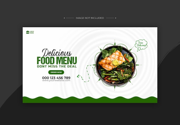 menú de comida redes sociales y plantilla de publicación de banner web