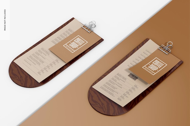 Menu con clip mockup