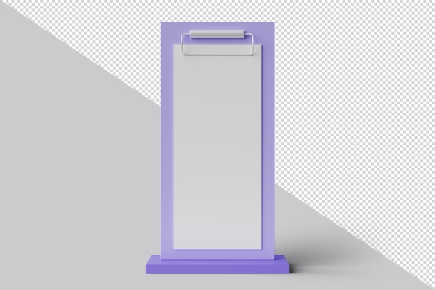 PSD menu de clipe de mesa isolado dl roxo