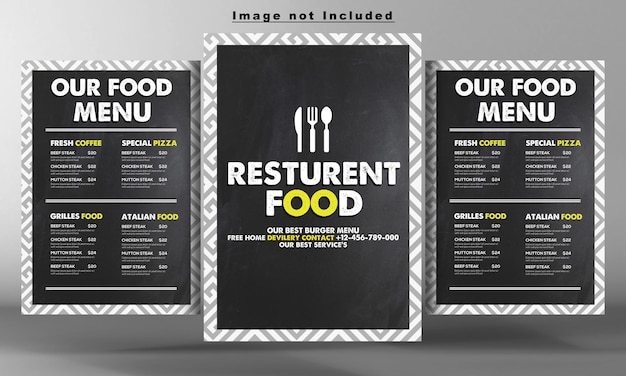 PSD menu de comida de restaurante post de mídia social e design de modelo do instagram