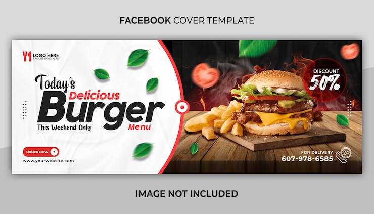 PSD menu de comida deliciosa capa do facebook e modelo de banner da web