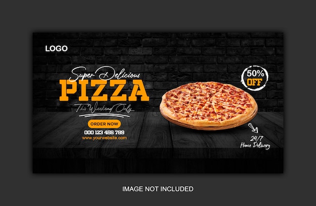 Menu de comida e modelo de banner web de pizza deliciosa