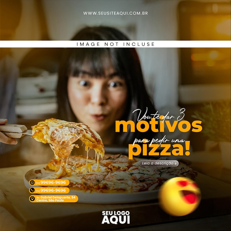 PSD menu de comida psd e modelo de banner de mídia social de pizza deliciosa