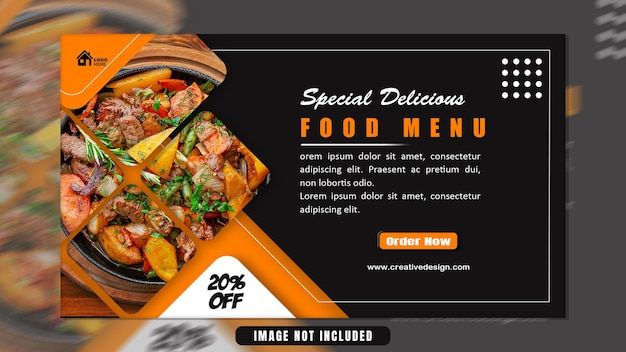 Menu de comida psd grátis e modelo de capa de facebook de restaurante