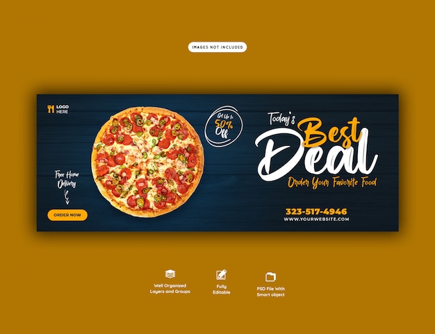 Menu de vendas de alimentos para modelo de banner da web