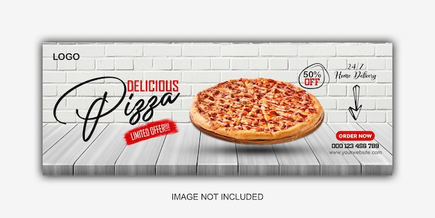 Menu del cibo e deliziosa pizza modello banner copertina facebook